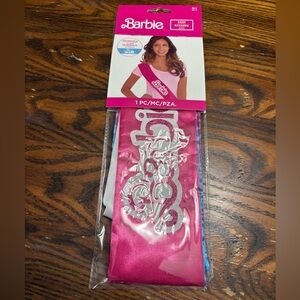 Barbie Pink Sash with Silver Design